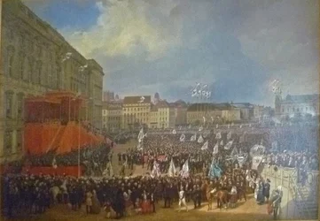 Hommage à Friedrich Wilhelm IV devant le palais municipal de Berlin