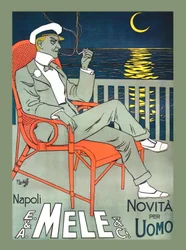 Se prélasser en mode Mele & Sous un croissant de lune, début des années 1900 (affiche)