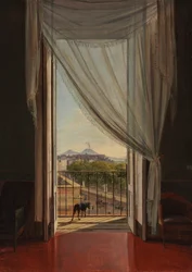 Vue de Naples à travers une fenêtre, 1824
