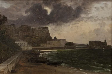 Depuis le port de Naples. Tempête imminente