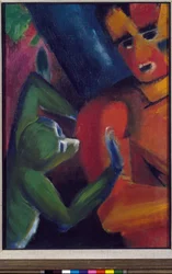 Un homme et un petit singe