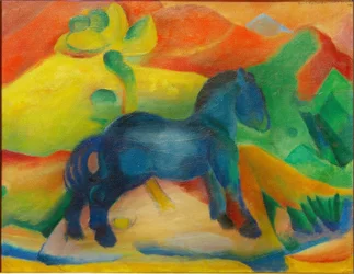 Petit cheval bleu, peinture pour enfants
