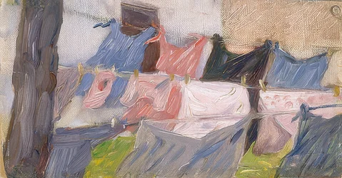 Linge flottant au vent