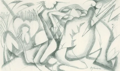 Franz Marc - Carnet de croquis pris sur le vif - Feuille 19