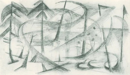 Franz Marc - Carnet de croquis pris sur le vif - Feuille 35