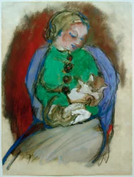 Fille avec chat