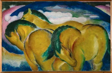 Les petits chevaux jaunes (peinture sur toile)