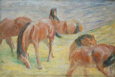 Chevaux paissant I