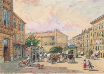 La ligne de Burggassen à Vienne (coin de Kaiserstraße et Burggasse)