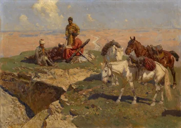 Cavaliers caucasiens au repos, 1917