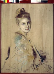 Jeune fille avec un éventail