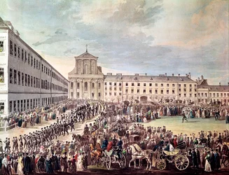 Funérailles de Ludwig van Beethoven (1770-1827) à Vienne, 29 mars 1827 (détail)