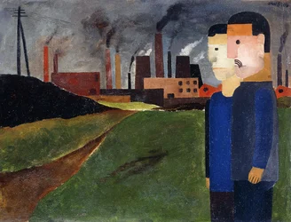 Industrielandschaft mit Arbeitern