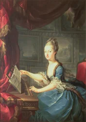 Archiduchesse Marie Antoinette Habsburg-Lothringen (1755-93) au clavecin, quinzième enfant de l