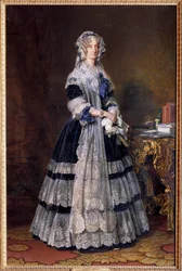 Portrait en pied de Marie Amelie de Bourbon, reine des Français (1782-1866)