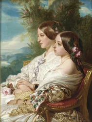 La reine Victoria et sa cousine, la duchesse de Nemours, 1852