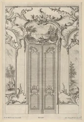 Élévation murale avec une double porte, de 
