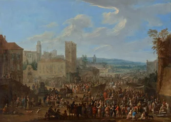 Foire avec donjon crénelé