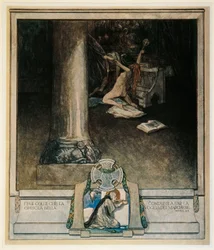 Autriche, Vienne, Illustration de la Divine Comédie de Dante Alighieri (Enfer, Chant XVIII) par Franz von Bayros