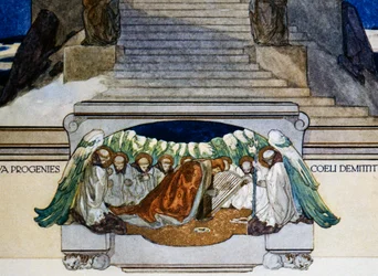 Et une nouvelle progéniture descend du ciel, Purgatoire, chant XXII, Divine Comédie de Dante Alighieri, illustration de Franz von Bayros (1866-1924), Vienne
