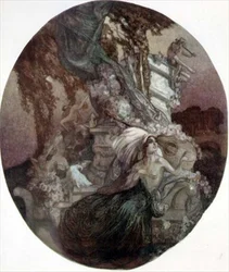 Femme avec des perles