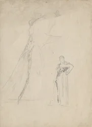 Étude de draperie avec peau de léopard