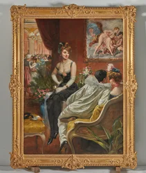 Le bal costumé (huile sur toile)