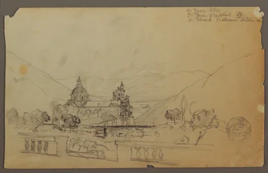 Dessin, Une église dans les montagnes de l