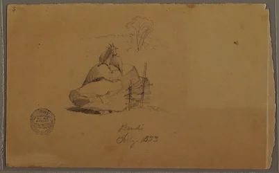 Dessin, Une chèvre à Pandi, Colombie, juillet 1853