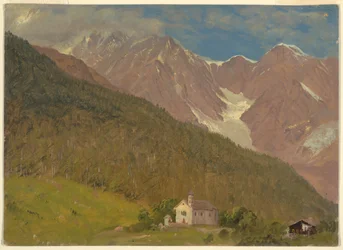 Dessin, Paysage alpin en Suisse, août 1868