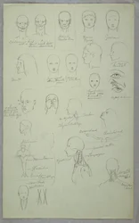 Dessin, études anatomiques, 1865-70