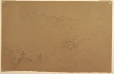 Dessin, paysage des Andes, juillet 1853