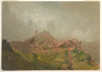 Dessin, base de la chute américaine, Niagara, 1856-58