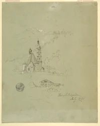 Dessin, Berchtesgaden, Bavière, 3 juillet 1868