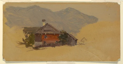 Dessin, Berchtesgaden, maison de paysan, 1868