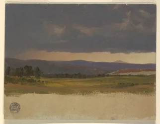 Dessin, Colline bleue sous des nuages bas, 1869-70