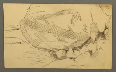 Dessin, Blocs rocheux et rochers, peut-être 1877