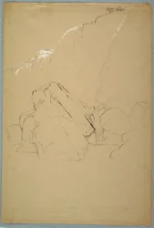 Dessin, Rochers, Banque canadienne, 1858