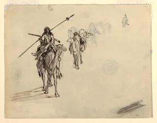 Dessin, caravane sur mars, février 1868