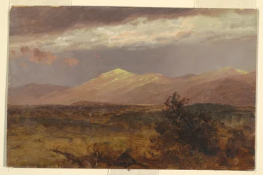 Dessin, Catskills au coucher du soleil, 1882