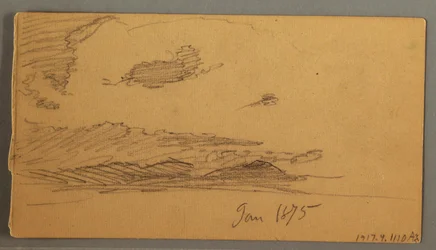 Dessin, Nuage sur les collines, peut-être 1875