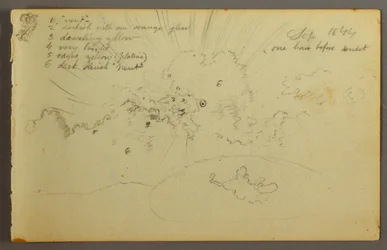 Dessin, Étude de nuages avec soleil éclatant, 1844