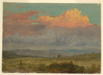 Dessin, nuages, vallée de l