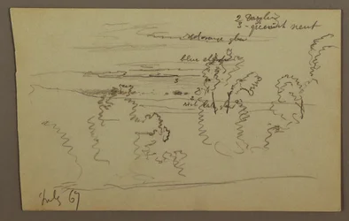 Dessin, ciel nuageux, 1867