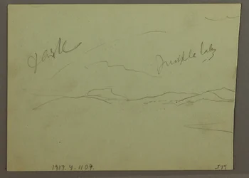 Dessin, Ciel nuageux, flanc de colline, 1870