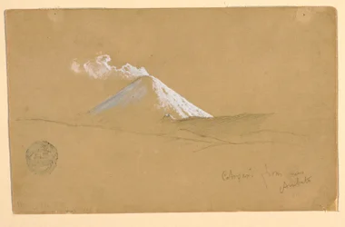 Dessin, Cotopaxi depuis Ambato, Équateur, 1853