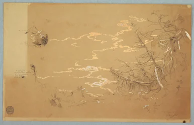 Dessin, Vue détaillée du bord de la banque canadienne, août 1858