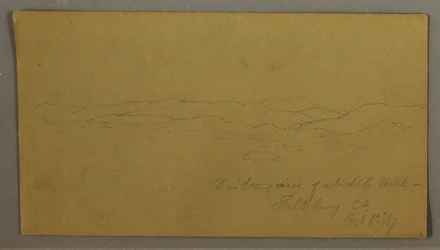 Dessin, vue lointaine du mont Saddleback, Maine, 1er octobre 1867