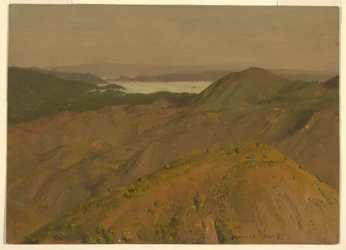 Dessin, vue lointaine sur les collines, août 1865