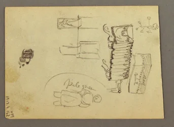 Dessin, Dômes de la basilique Saint-Pierre (vus du nord), Rome, Italie, janvier 1869